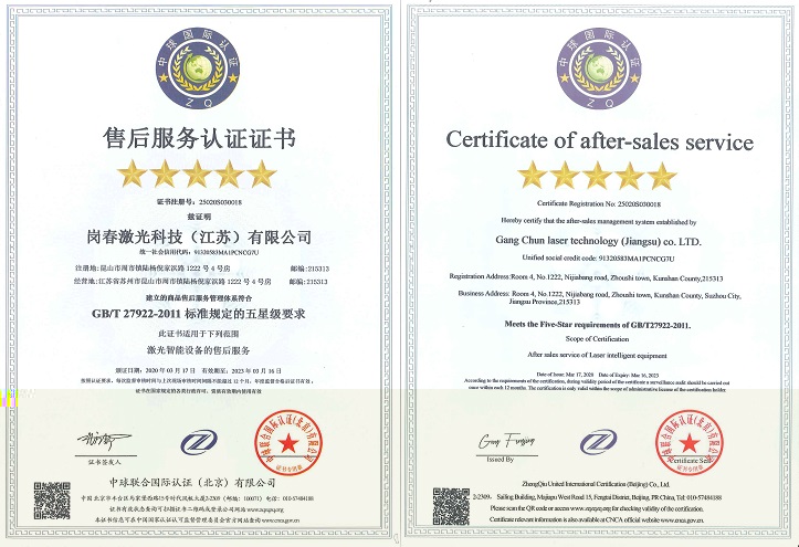 五星级服务证书